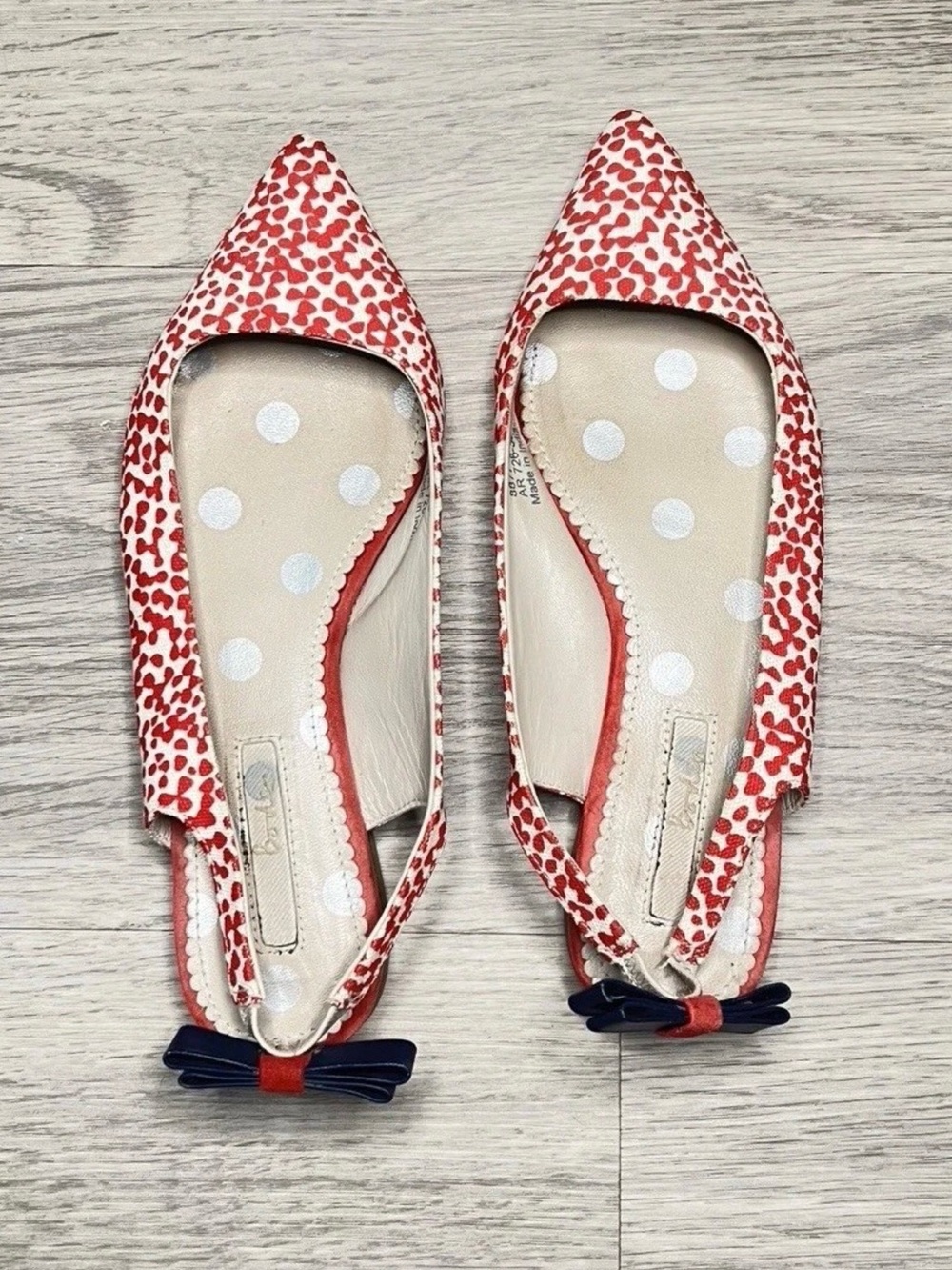 Boden Daniella Point Red Poppy Flats Sling Back Women’s Shoes Point Sz 38 US 7